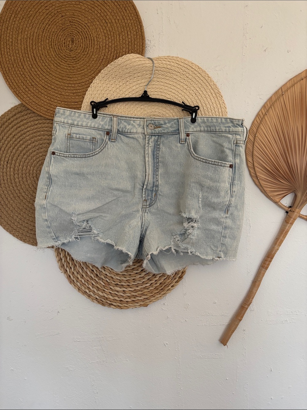 Old Navy Light Blue Distressed Denim Shorts